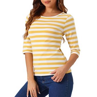 Women's Elbow Sleeves Round Neck Casual Printed T-Shirt