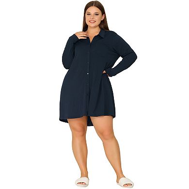 Women's Plus Size Nightshirt Comfort Long Sleeve Sleepwear Pajamas
