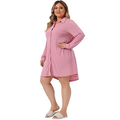 Women's Plus Size Nightshirt Comfort Long Sleeve Sleepwear Pajamas