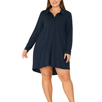 Women's Plus Size Nightshirt Comfort Long Sleeve Sleepwear Pajamas