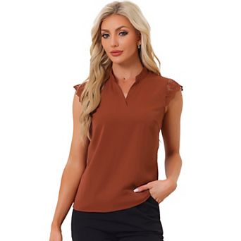 Women's Work Office V Neck Sleeveless Basic Blouse Top