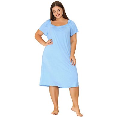 Women's Plus Size Comfort Pajamas Knit Short Sleeve Nightdress