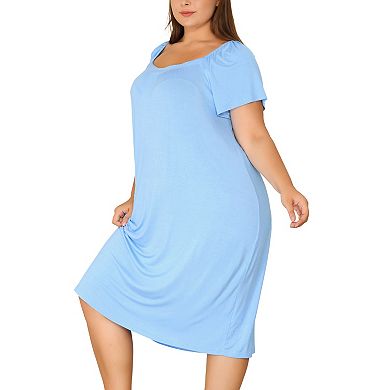 Women's Plus Size Comfort Pajamas Knit Short Sleeve Nightdress