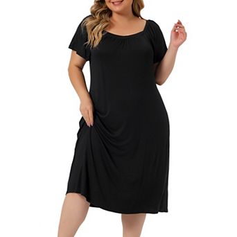 Women's Plus Size Comfort Pajamas Knit Short Sleeve Nightdress