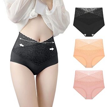 Women's Underwear Ladies Lace High Waisted Panties 3 Packs