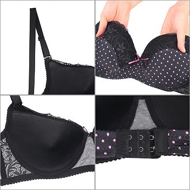 Women's Lingerie Sexy Sets Two Piece Lace Polka Dots Bra and Panty Set Bralette
