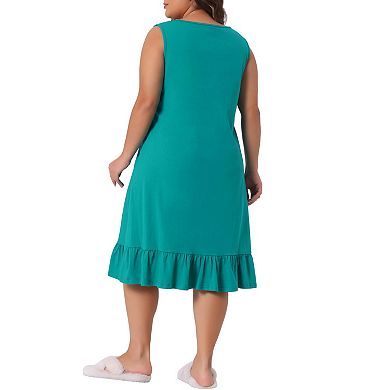 Women's Plus Size Sleepdress Sleeveless Soft Comfy Lovely Moggy Nightdress