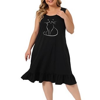 Women's Plus Size Sleepdress Sleeveless Soft Comfy Lovely Moggy Nightdress