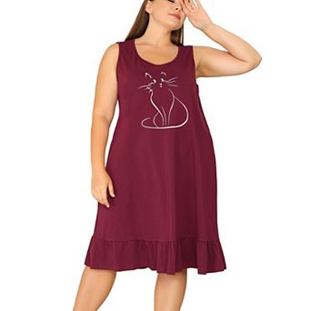Women's Plus Size Sleepdress Sleeveless Soft Comfy Lovely Moggy Nightdress