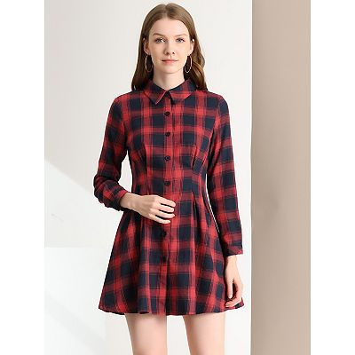 knee length dresses for ladies KJP Women's Maple Lake Trail Long Sleeve Flannel Belted Maxi Dress 6 main image 1