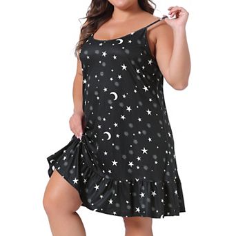 Women's Plus Size Sleeveless Pajama Fruit Print Cute Sleep Dress