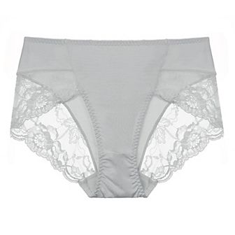 Women's Mid-rise Lace Trim Brief Seamless Underwear 1 Pack