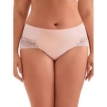 Women's Mid-rise Lace Trim Brief Seamless Underwear 1 Pack