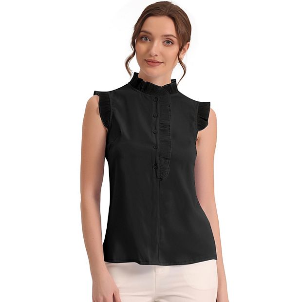 Top Ladies good Ruffle Sleeveless Shirt Top