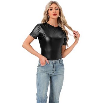 Women's Disco Outfit Party Club Sparkly Rainbow Metallic Top
