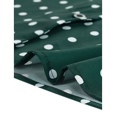 Women's Heart Polka Dots Button up V Neck Long Sleeve Shirts