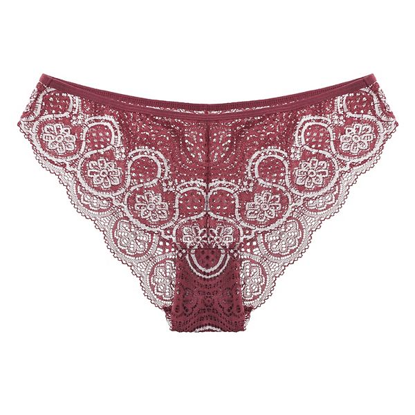 Plus Size Floral Lace Panties for Women Retro Seamless Briefs Underwear