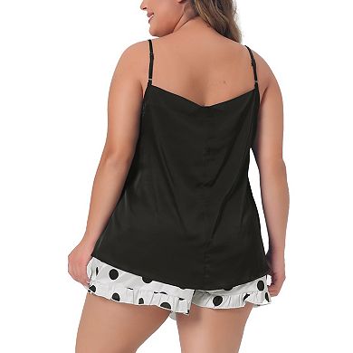 Women Plus Size Lingerie Sleepwear 2 Piece Cami Shorts Set Pj Sleepwear Pajama Sets