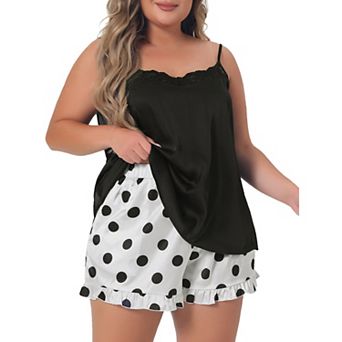 Women Plus Size Lingerie Sleepwear 2 pc Cami Shorts Set Pj Sleepwear Pajama Sets