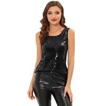 Women's Sequin Shining Party Round Neck Tank Top