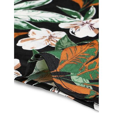 Women's Tropical Printed Square Neck Ruffle Tank Top