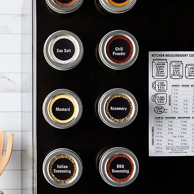 Talented Kitchen Set Of 24 Magnetic Spice Jars, 3oz Herb Tins, 269 Labels