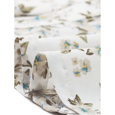 Women's Button Down Long Sleeve Ditsy Floral Shirt