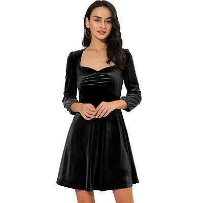 sachin and babi light blue dress Burgundy Velvet Smocked Puff Sleeve Dress – PinkBlush main image 0