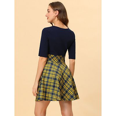 Red Kohls Plaid Dress Christmas Dress Women Women's Red Plaid Christmas  Dress  Long Sleeve Holiday Mini