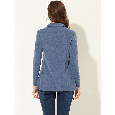 Women's Zipper Mock Neck Pleated Front Long Sleeve Casual Tunic Top