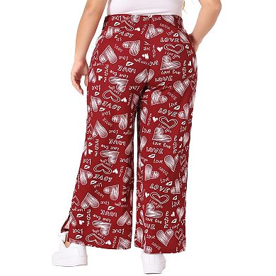 Women's Plus Size Polka Dots Palazzo Pants Wide Leg Lounge Pant