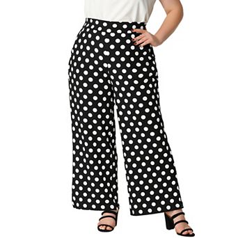 Women's Plus Size Polka Dots Palazzo Pants Wide Leg Lounge Pant