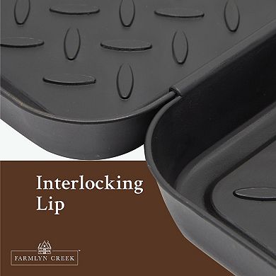 Black Plastic Boot Trays for Under Sink, Entryway (13.7 x 10.6 x 1.2 In, 3 Pack)