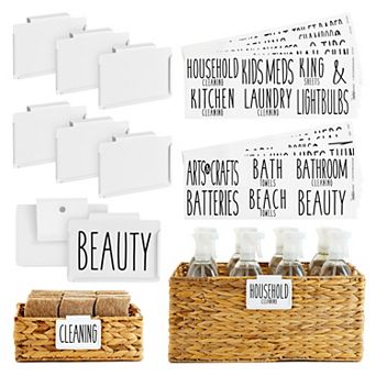 Talented Kitchen 8 Pack Metal Basket Labels Clip On Holders With 70 Labels