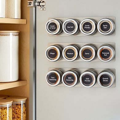 12 Pack 3 Oz Magnetic Spice Tins, 3 Wall Plates, 269 Seasoning Labels