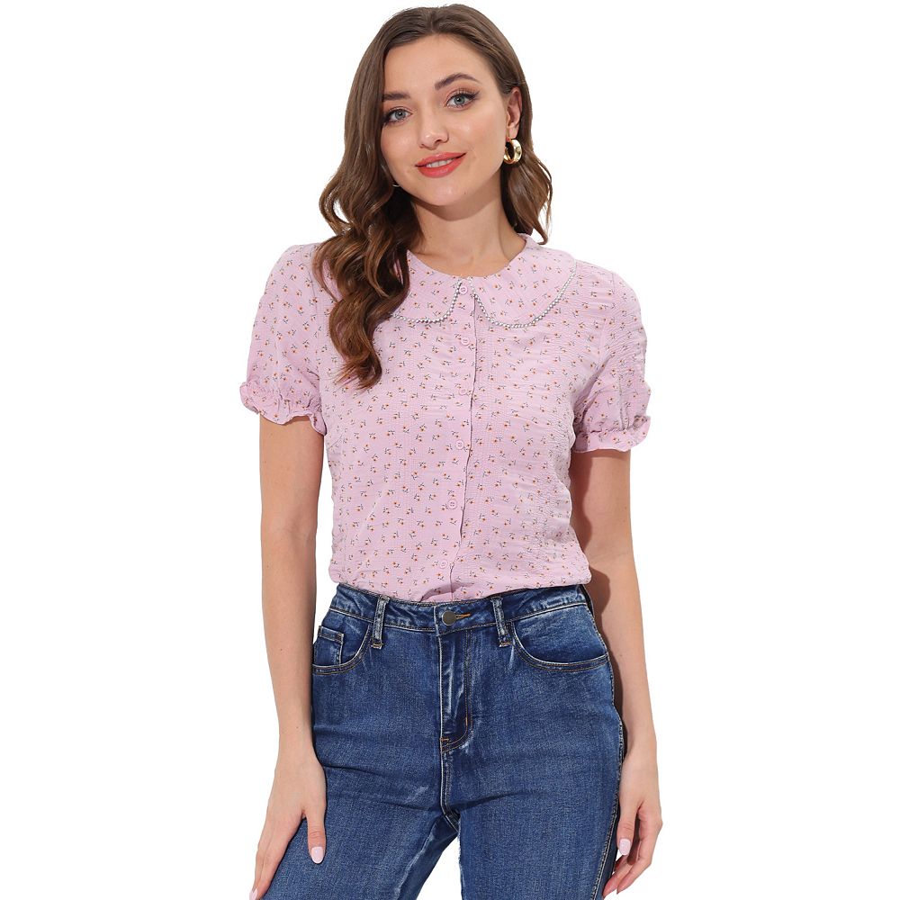 Pink Peter Pan button up