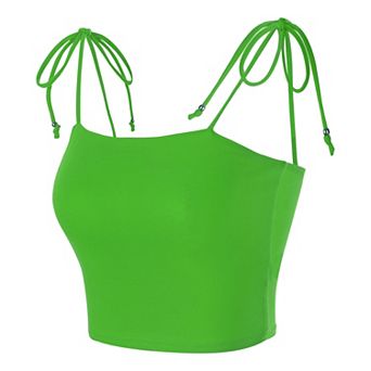 Women's Rainbow Striped Tie Spaghetti Straps Summer Cami Tube-Tops