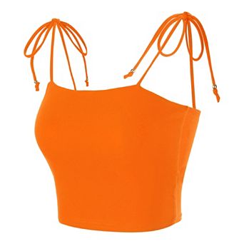 Women's Rainbow Striped Tie Spaghetti Straps Summer Cami Tube-Tops