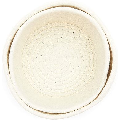 Farmlyn Creek Cotton Woven Baskets for Storage, White Organizers (2 Sizes, 2 Pack)