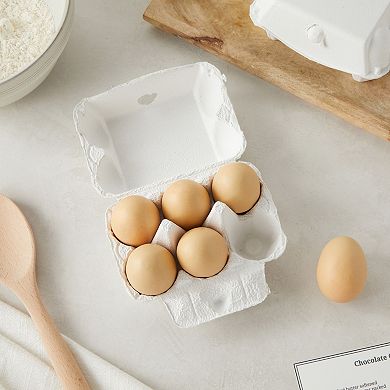 20 Pack, 6 Count Empty Egg Cartons For Chicken Eggs, 1/2 Dozen Cartons, White