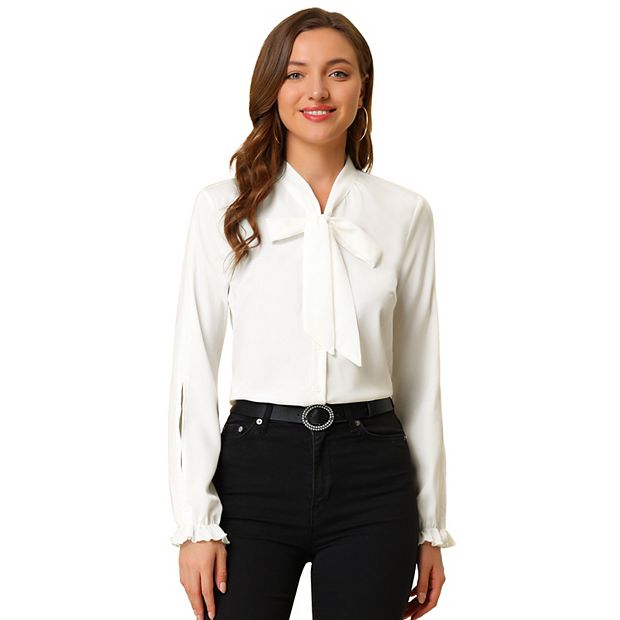 Elegant Women Long Sleeve Chiffon Shirt Tops Blouse OL Work Lady Career  Suit Top