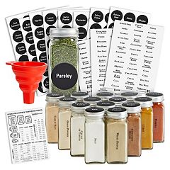 12Piece 8Oz Airtight Square Spice Containers Empty Seasoning Jars