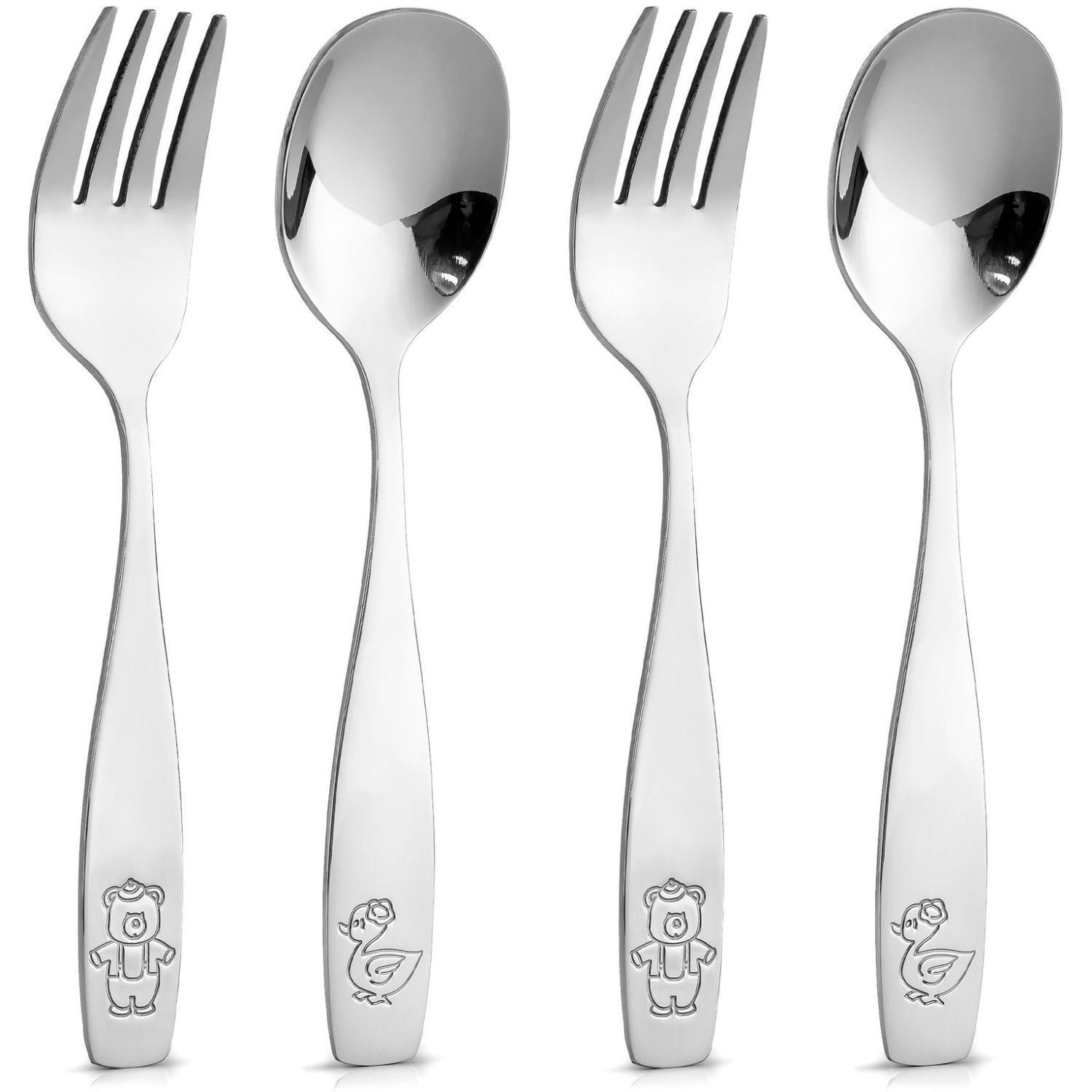 Kids Fork & Spoon Set w/Animals - Eco Carmel