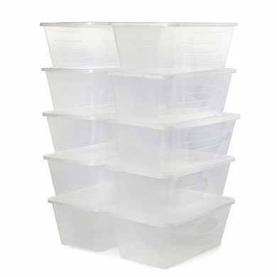 Life Story 6L Shoe and Closet Storage Box Stacking Containers, Clear ...