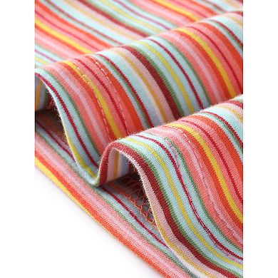 Women's Peter Pan Collar Long Sleeves Contrast Striped Blouse