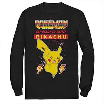 Big & Tall Pokémon Get Ready To Battle Pikachu Long Sleeve Graphic Tee