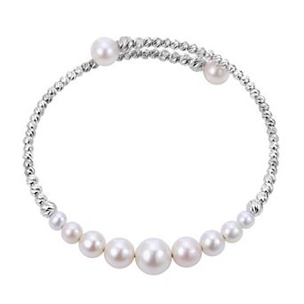 PearLustre by Imperial Sterling Silver Freshwater Cultured Pearl Cuff Bracelet