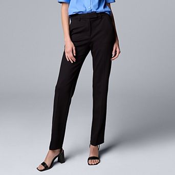 Petite Simply Vera Vera Wang High-Rise Slim Straight Leg Trouser