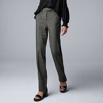 Petite Simply Vera Vera Wang High-Rise Slim Straight Leg Trouser