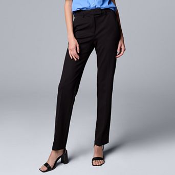 Petite Simply Vera Vera Wang High-Rise Slim Straight Leg Trouser